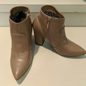 NEVER WORN Taupe Heeled Bootie